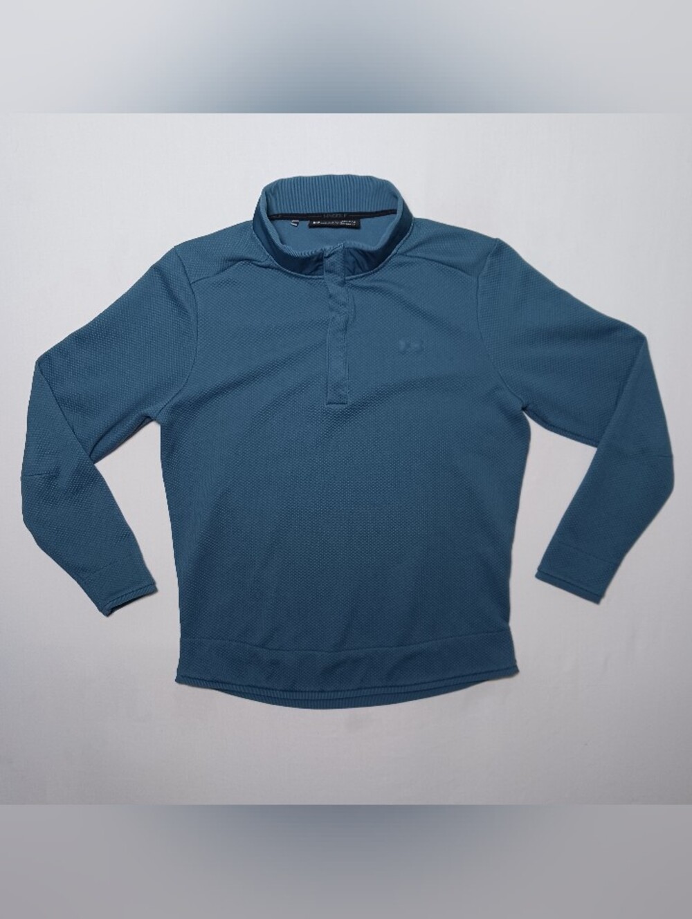 Under Armour Golf Storm Mens Sweater Fleece Large Blue Snap Mock 1317345